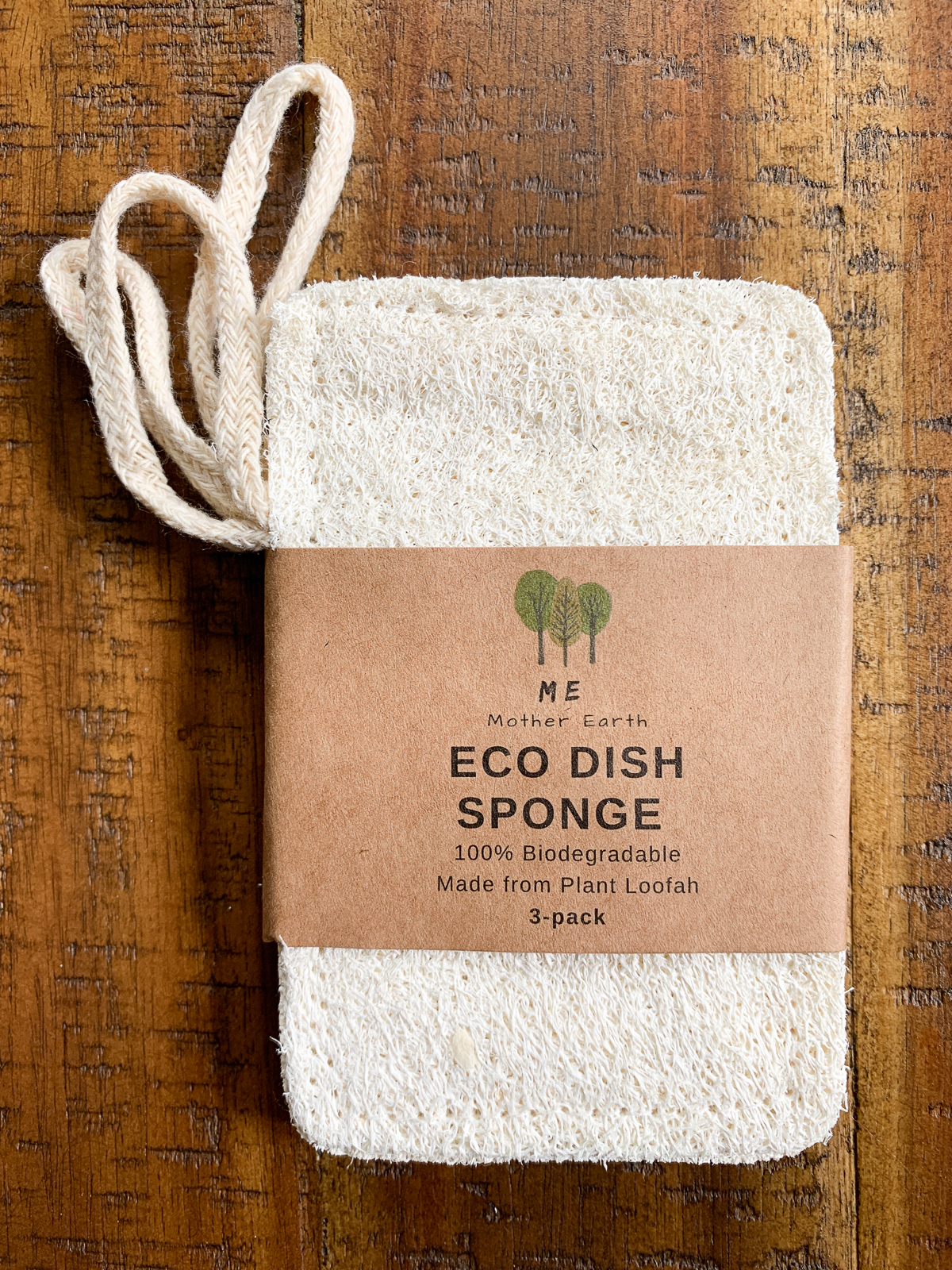 Loofah Natural Kitchen Sponges - 3 Pack - Eco Girl Shop