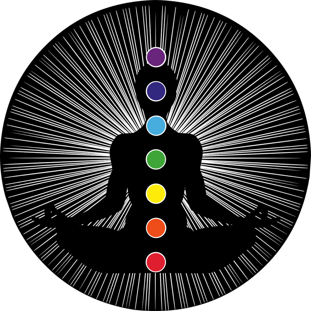 The chakras and their corresponding colors