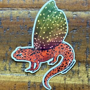 Red salamander holo sticker