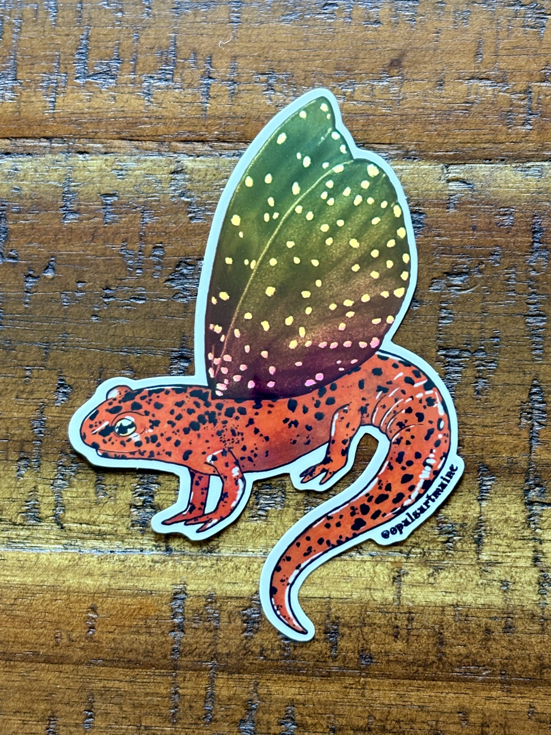 Red salamander holo sticker